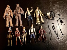 23 Star Wars Figures 3.75 Han  Solo Rey Chewbacca Leia Ahsoka Sabine Yoda Loose