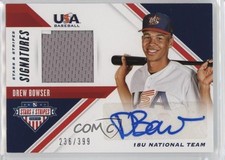 2020 USA Baseball Stars & Stripes Signatures Drew Bowser (Blue Ink) Auto 0q3
