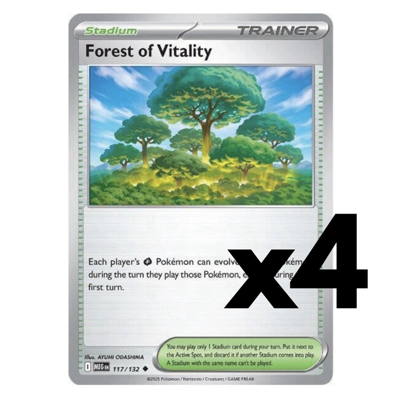 4x Forest of Vitality - 117/132 - ME01: Mega Evolution Pokemon Playset x4