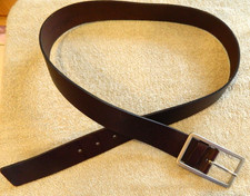 NEW NWOT Men's Banana Republic Brown Genuine Leather Belt Silver Buckle Large 34