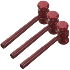 TOYANDONA 3Pcs Wooden Judge Hammer Vintage Gavel Mallet Classical Wood Hammer...