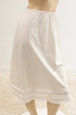Vintage Midi Half Slip Womens Large Creamy White Nylon Dainty Lace Trim Cottagec