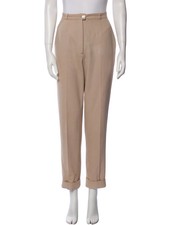 Chanel Boutique Vintage Straight Leg Pants Beige Cotton High Rise Women’s Size 6