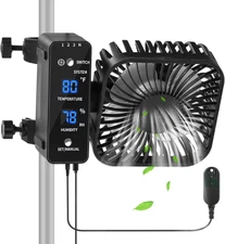 4" Grow Tent Fan with Auto Humidity Control | Quiet Oscillating Ventilation, Rea
