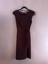 Tahari Women's Size 4 Sleeveless Wine Plum Office Dress Midi Corporate