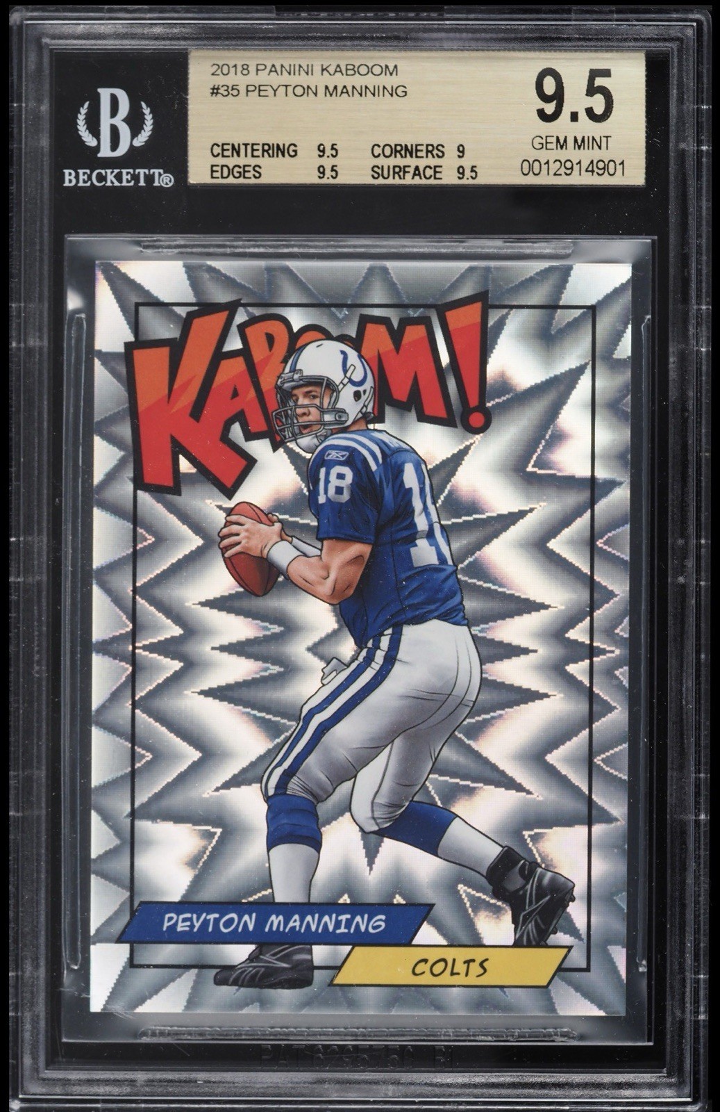 2018 Panini Kaboom! Peyton Manning #K-PM BGS 9.5 GEM MINT Indiana Colts HOF QB