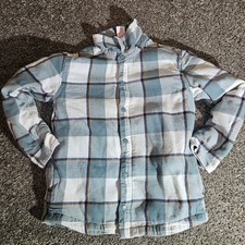 Tommy Bahama Kids Blue Plaid Sherpa Lined Flannel Shirt Jacket Large 10/12