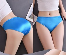 S-XL 3Pcs Women Briefs Lot Bikini Low cut Panties Undies Satin Silky Cool Adult
