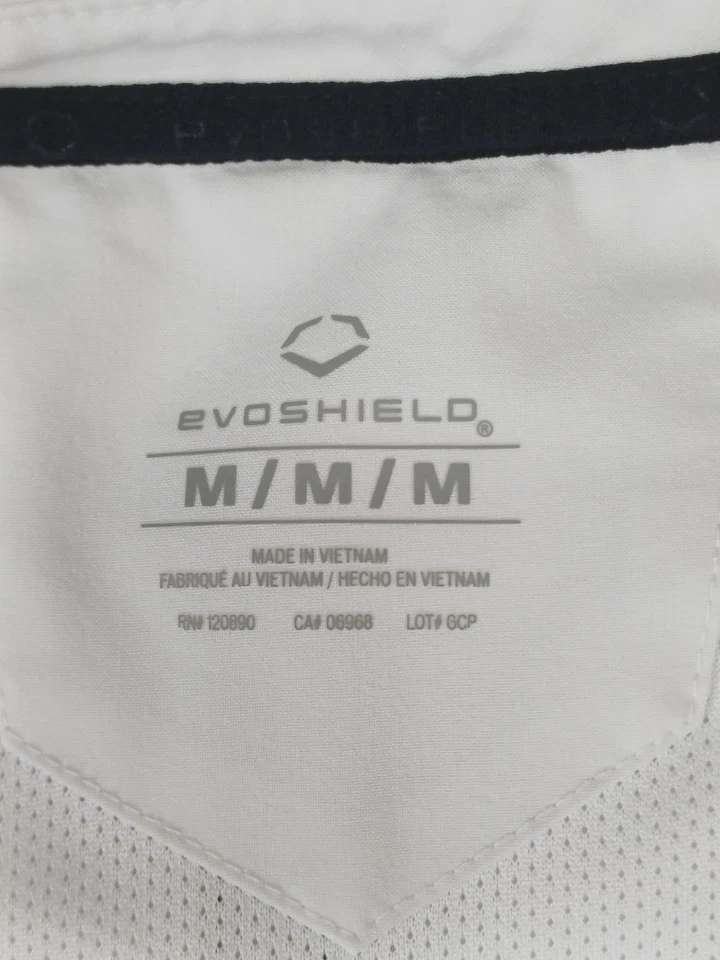 Evoshield TShirt Men's Long Sleeve Medium Active 1/4 Zip Tech Tee Vented White - Image 2 of 4