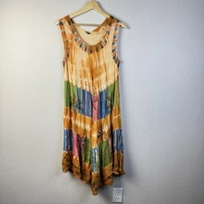 Vintage Dress Womens Large Embroidered Boho Peasant Fairy Festival Unique Flowy