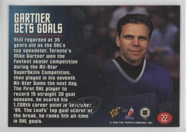 1996-97 Topps Stadium Club Members Only Mike Gartner #22 HOF - Image 2 of 2