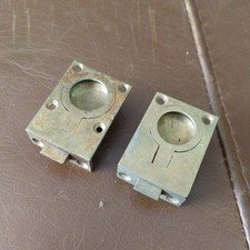 £6@ Vintage Solid Brass Recessed Flush Ring Pull Sprung Handle 40mmx30mmSalvage 