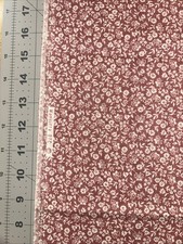 Vintage White Tiny Flowers On Pinkish Wamsutta 1/2 Yard Cotton Fabric