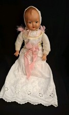 Alte Cellba Schöberl u. Becker Babypuppe Puppe im Taufkleid - ca. 35 cm