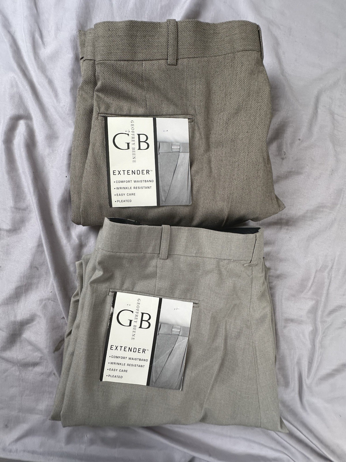 Geoffrey Beene 40x30 Tan Dress Pants Comfort Waistband Extender 2-Pack NWT