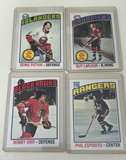 Topps 1976-77 Stars; Orr #213, Esposito #245, Potvin #170, Lafleur #163