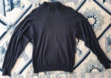 Baracuta Navy Blue Cotton Silk Knit Pullover Sweater Crew Neck Men's XL
