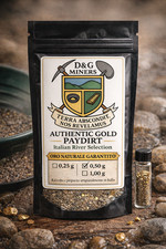KIT Batea/pipetta/fiala + GOLD PAYDIRT con 0,25 grammi di oro alluvionale