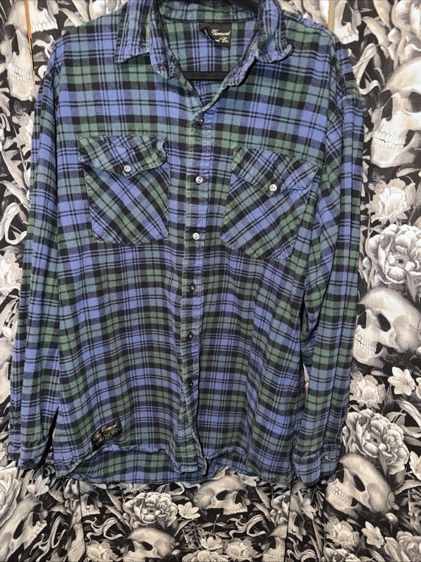 The Vermont Flannel Co Men’s XL Blackwatch Plaid Flannel Shirt USA 100 Cotton 🐸