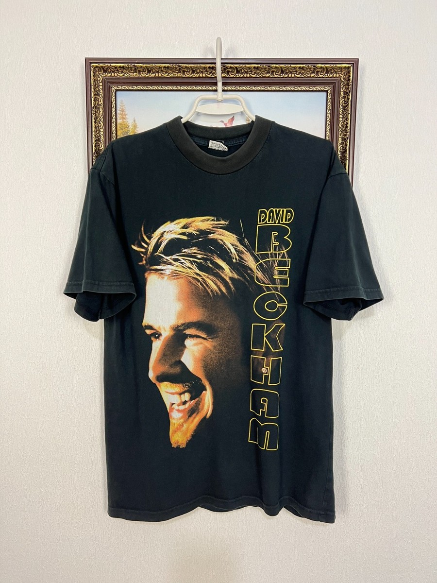 Vintage David Beckham Over Print Shirt Big Logo Tee Mens Football