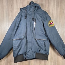 Zavetti Canada Mens Bomber Jacket L Navy Blue Hooded Padded Winter Puffer Coat