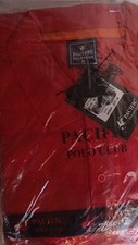 Pacific Polo Club Men's Red Polo Shirt M Short Sleeve Collared Button Logo