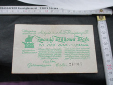 Monety-Pieniądz papierowy 1923, 20 milionów Emergengeld of City Königsberg-Prussen