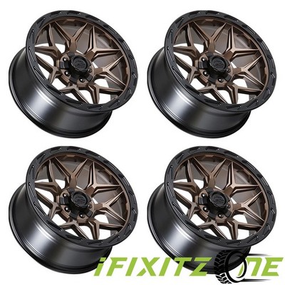4 x Lock Off-Road MATRIX 22X10 5X127/139.7 -18mm Matte Bronze Wheel Rim 22'' Inch