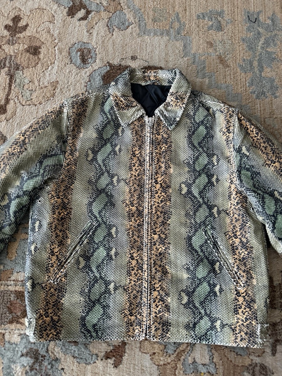 Stussy Leather Snake/Python Garage Jacket Rare Biker Size Large | eBay Stussy Leather Snake/Python Garage Jacket Rare Biker Size Large | eBay