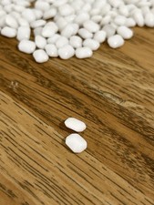 100 Vintage GERMANY Opaque Chalk White OCTAGON CABOCHONS 8x6mm MILK GLASS