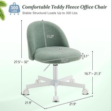 Comfy Vanity Chair with Wheels Small Office Chair Swivel Dressing Table Chair