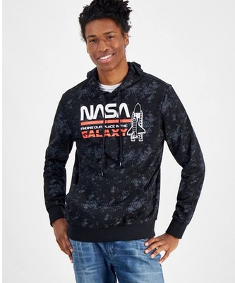 NASA Hybrid Hoodie, Ribbed-knit cuffs; NASA space shuttle graphic prints
