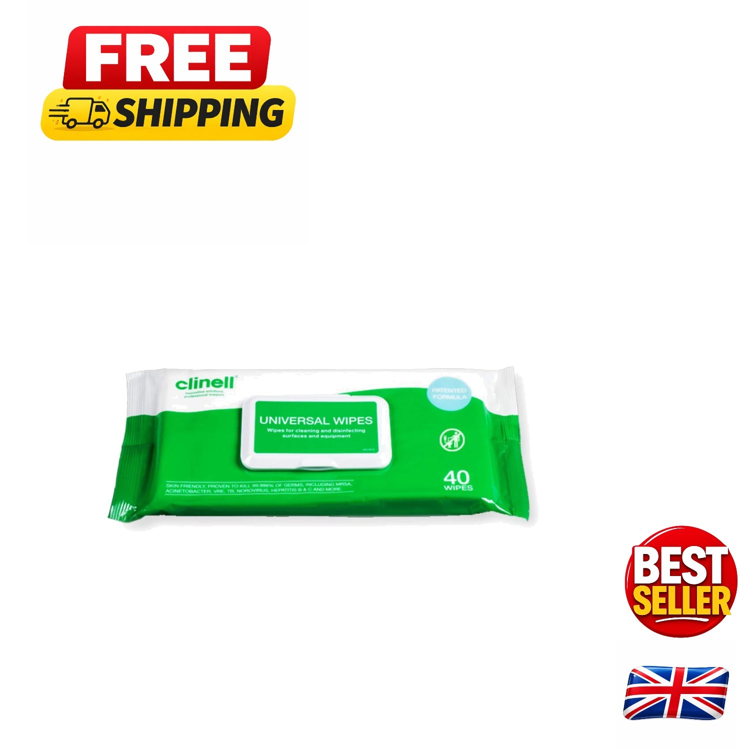 Unscented Multi Surface Wipes - 40 Count Pack for Health Professionals' Trust