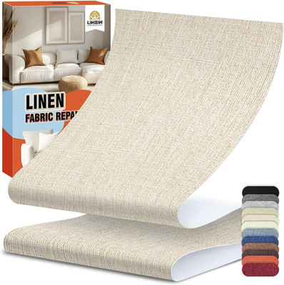 Linen Fabric Repair Tape 4.7x63 Inch, Self Adhesive Couch Patch Repair Fabric Ta