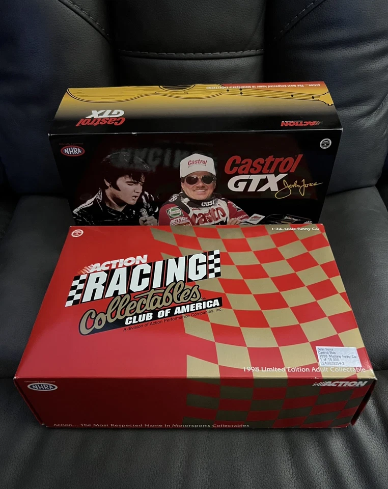 John Force 1998 Castrol GTX Elvis Presley Mustang coche divertido 1/24 1:24 NHRA NUEVO EN CAJA Foto 2 de 4