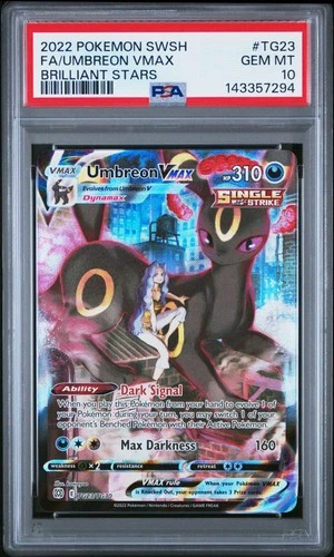 2022 POKEMON SWORD & SHIELD BRILLIANT STARS #TG23 FULL ART/UMBREON VMAX PSA 10