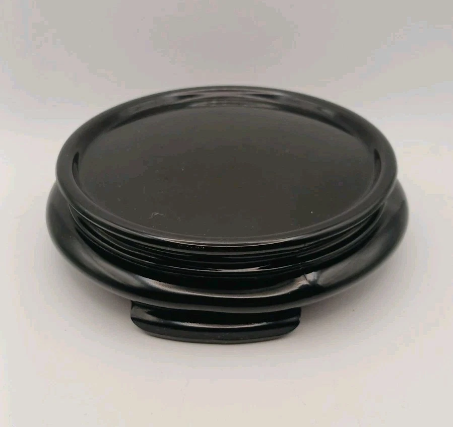 Vintage schwarz Amethyst Glas Display Ständer Basis für Vase 5" groß Art Deco 