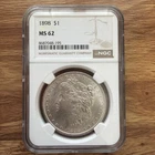 1898 P Morgan Silver Dollar NGC MS62 Frosty White Just Graded New Holder #V270E