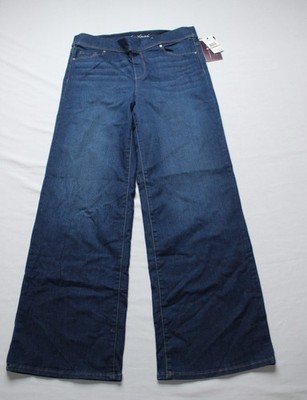 Gloria Vanderbilt Women's Wide Leg Pull On Denim Jeans BL1 Blue Size 12 NWT