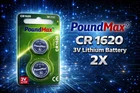2 X Premium 1620 CR1620 DL1620 3V Lithium Coin Cell Batteries
