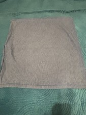 Crate Barrel Laundered Linen Pillow Cover Navy Blue Square Textured 22.5
