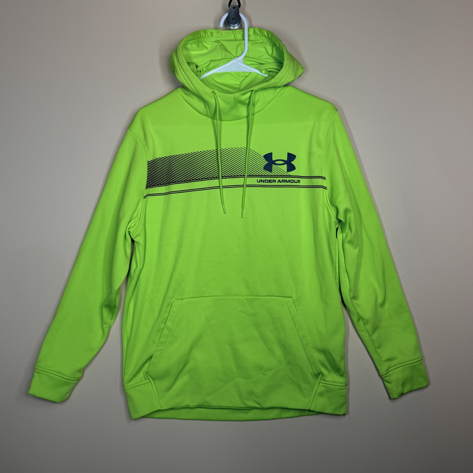 Under Armour Neon Yellow Hoodie Hoody Pullover Men's Size Medium M