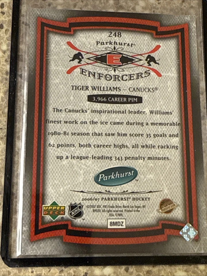 2006-07 Parkhurst #248 Tiger Williams /3999 - Image 2 of 2