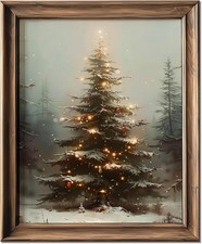 Nature-Inspired Vintage Christmas Tree Wall Art - 11x14 Unframed Print