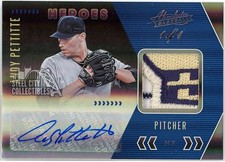 Andy Pettitte 2020 Panini Absolute Heroes Game-Used Logo Patch Auto 1/1