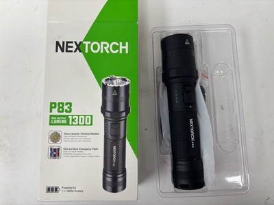 NEXTORCH P83 1300 Lumens LED Flashlight Aluminum Black 18650 IPX7 Clip