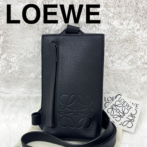 grade LOEWE Anagram Vertical T Pocket Body Bag Shoulder Bag Back Black