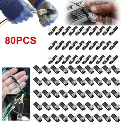 80 PCS Plug-In Quick Wire Connectors, Reusable Clamp Terminal Blocks for Cables