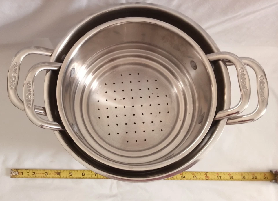 Cuisinart Large Stainless Steel Steamer Strainer 7112-24s 8qt. w/ Insert, nice. - Image 2 of 4
