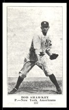 Bob Shawkey 1980's Collins Candy REPRINT Baseball Card #157 (NM)